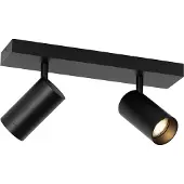QAZQA Spot de plafond moderne noir orientable 2 lumières - Jeana Luxe