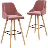 vidaXL Tabouret de bar 2 pcs velours rose