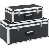 vidaXL Valises de rangement 2 pcs. noir aluminium