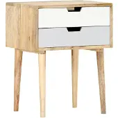 vidaXL Table de chevet 47x35x59 cm Bois de manguier massif