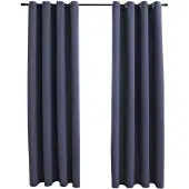 vidaXL Rideaux occultants avec anneaux Métal 2pcs Anthracite 140x245cm