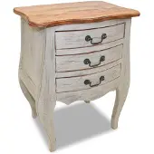 vidaXL Table de chevet bois d'acajou massif 48x35x64 cm