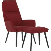 vidaXL Fauteuil relax avec pouf vin rouge Tissu