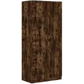 vidaXL Armoire chêne fumé 90x52x200 cm Bois composite