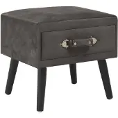 vidaXL Table de chevet Gris 40x35x40 cm Velours