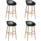vidaXL Tabouret de bar 4 pcs. noir