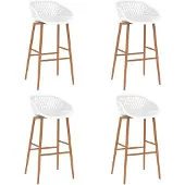 vidaXL Tabouret de bar 4 pcs. Blanc