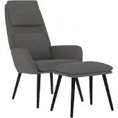 vidaXL Fauteuil relax avec pouf Tissu gris clair