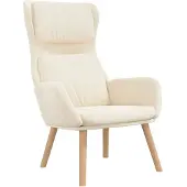 vidaXL Fauteuil relax blanc crème velours