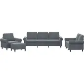 vidaXL Ensemble de canapés 4 pièces avec coussins gris foncé velours