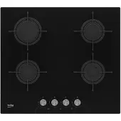 Beko Cuisinière HILG 64220 S noire à gaz encastrable 4 zones