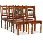 vidaXL Chaises de salle à manger 6 pcs. Bois massif Classique