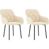 vidaXL Chaise de salle à manger 2 pcs. Velours crème