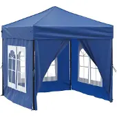 vidaXL Tente de réception pliante avec parois latérales Bleu 2x2 m