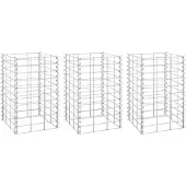 vidaXL Gabion Pflanzer 3 ST erhöht 30 x 30 x 50 cm Eisen