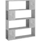 vidaXL Bibliothèque/Séparateur de pièce Gris béton 100x24x124 cm