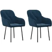 vidaXL Chaise de salle à manger 2 pcs. Bleu velours