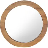 vidaXL Miroir mural 60 cm Teck Rond