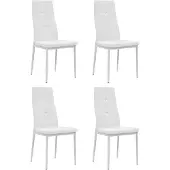 vidaXL Chaises de salle à manger 4 pcs. Blanc Similicuir