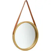 vidaXL Miroir mural avec sangle 50 cm Doré