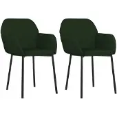 vidaXL Chaise de salle à manger 2 pcs. Vert foncé velours