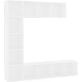 vidaXL Ensemble de bibliothèque/meuble TV 3 pcs Blanc 180x30x180 cm