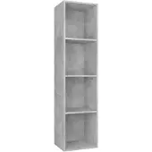 vidaXL Bibliothèque/Meuble TV Gris béton 36x30x143cm Bois d’ingénierie