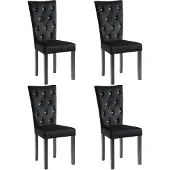 vidaXL Chaise de salle à manger 4 pcs. noir velours