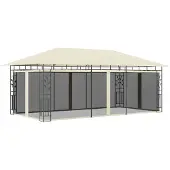 vidaXL Pavillon avec moustiquaire 6x3x2,73 m Crème