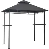 vidaXL Pavillon BBQ 240x150x255 cm Anthracite Acier
