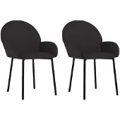 vidaXL Chaise de salle à manger 2 pcs. noir similicuir