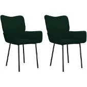vidaXL Chaise de salle à manger 2 pcs. Vert foncé velours