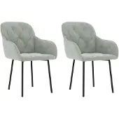 vidaXL Chaise de salle à manger 2 pcs. Gris clair velours