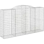 vidaXL Gabions avec arc surélevé 5 pcs. 300x50x160/180cm Fer galvanisé
