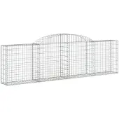 vidaXL Gabions avec arc surélevé 9 pcs. 300x30x80/100 cm Fer galvanisé