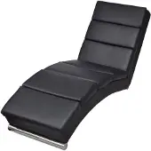 vidaXL Chaise longue Noir Similicuir