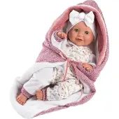 Llorens Poupée 74040 Poupée en rose avec serviette de toilette 42cm
