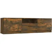 vidaXL Armoire TV chêne fumé 140x35x40 cm bois composite