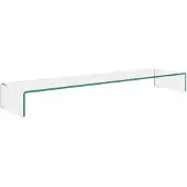 vidaXL Table TV/rehausse d'écran verre transparent 120x30x13 cm
