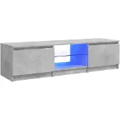 vidaXL Armoire TV avec lampes LED gris béton 140x40x36 cm