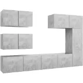 vidaXL Ensemble de 6 meubles TV en bois gris béton