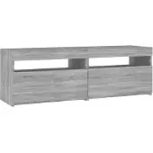 vidaXL Armoire TV avec lampes LED Gris Sonoma 120x35x40 cm
