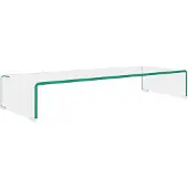vidaXL Table TV/rehausse d'écran verre transparent 80x30x13 cm