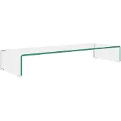 vidaXL Table TV/rehausse d'écran verre transparent 90x30x13 cm