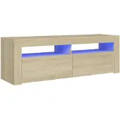 vidaXL Armoire TV avec lampes LED Chêne Sonoma 120x35x40 cm
