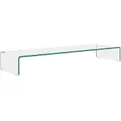 vidaXL Table TV/rehaussement d'écran verre transparent 100x30x13 cm