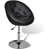 vidaXL Tabouret de bar Noir Similicuir