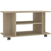 vidaXL Armoire TV avec roulettes Chêne Sonoma 80x40x45 cm Bois composite