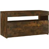 vidaXL Armoire TV avec lampes LED chêne fumé 75x35x40 cm
