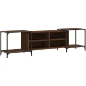 vidaXL Armoire TV marron imitation chêne 203x37x50 cm Matériau dérivé du bois